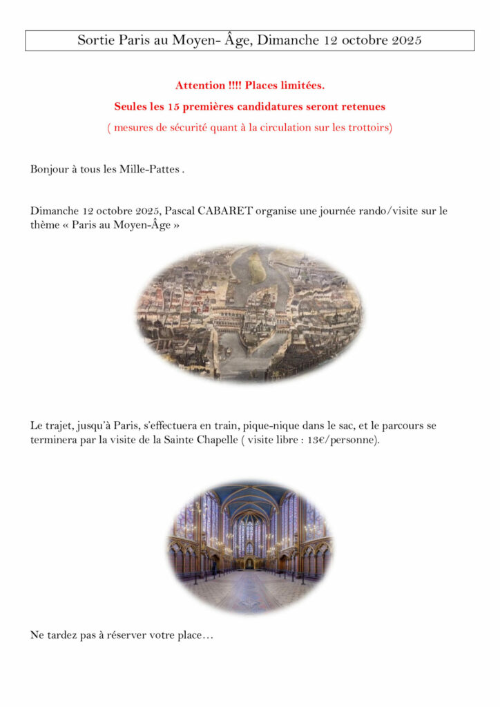 invitation paris moyen Âge 12 octobre 2025